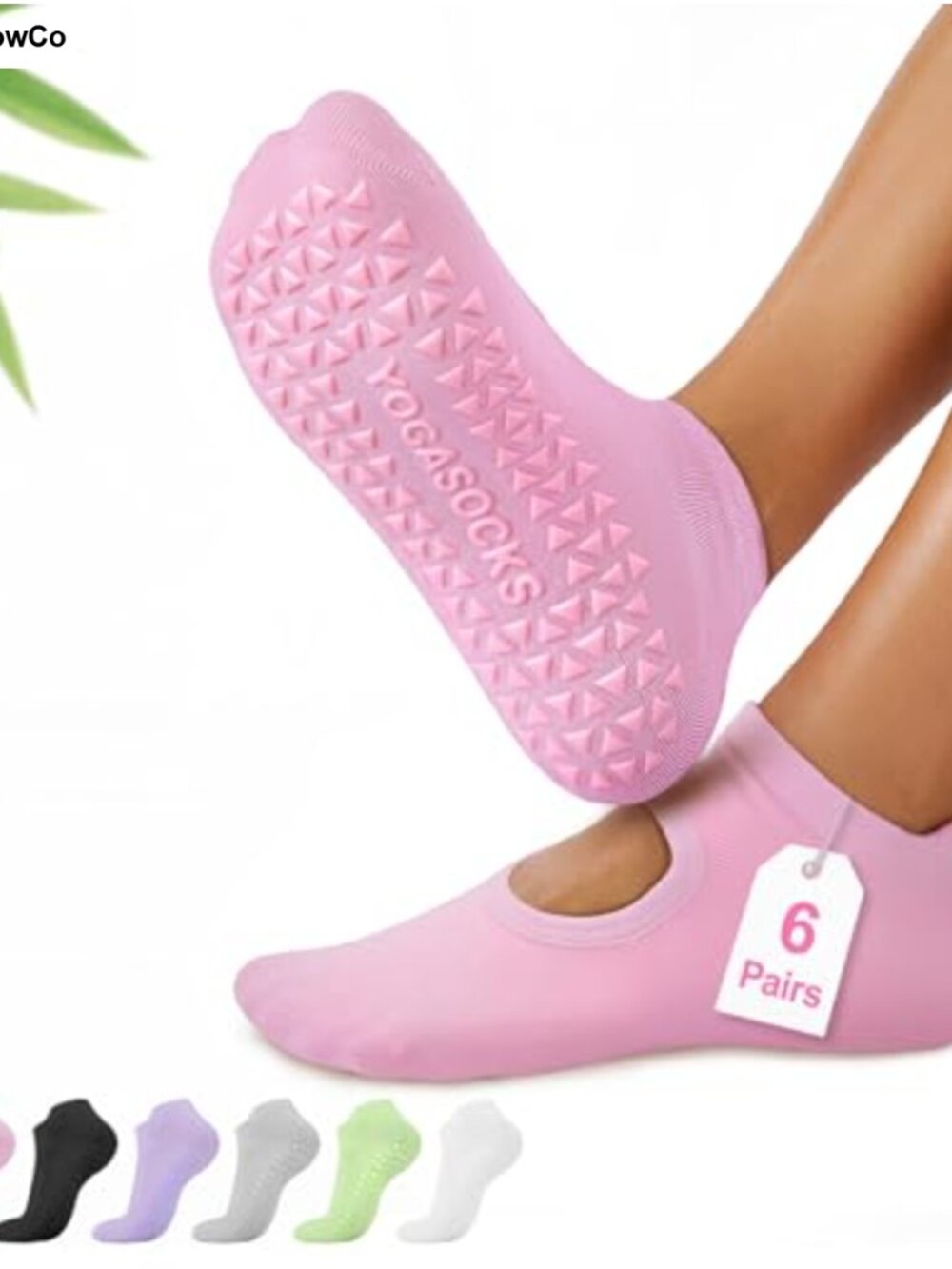 Bamboo Non Slip Grip Socks for Pilates Yoga Barre Studio
